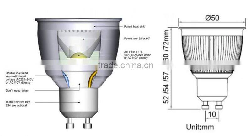 Singapore, 4W AC-Line Powered Driverless C35 COB Led Candle Bulb with Samsung AC LED, E14, C35 Driverless AC LED Candle Bulb