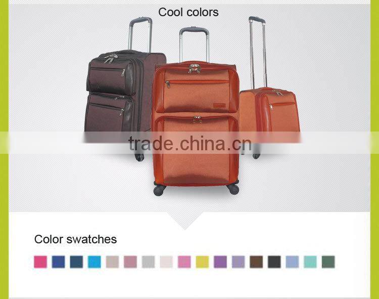 Orange Aluminum trolley luggage with combination lock or TSA lock