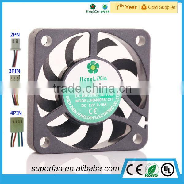 China Manufactory 4007mm Micro Cooling Fan 12V DC Cooling Fan 4007 with CE, CCC, UL, ROHS Approved HD4007B12H