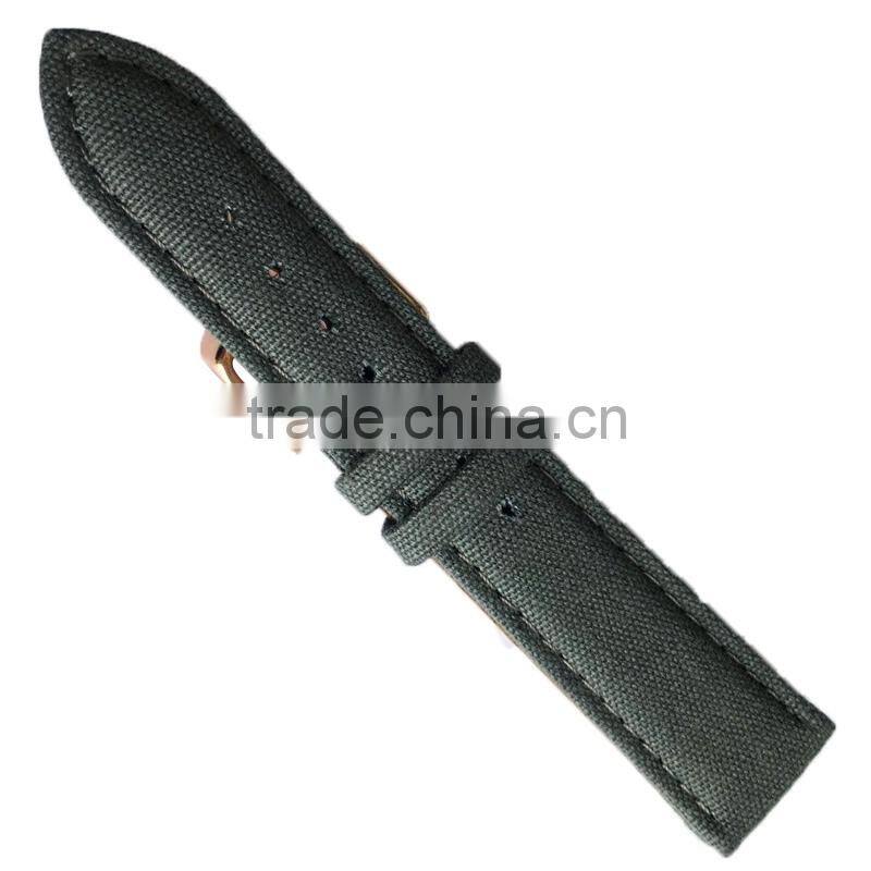 Leather Stitched Cotton Canvas Nato Antistatic Wrist Band