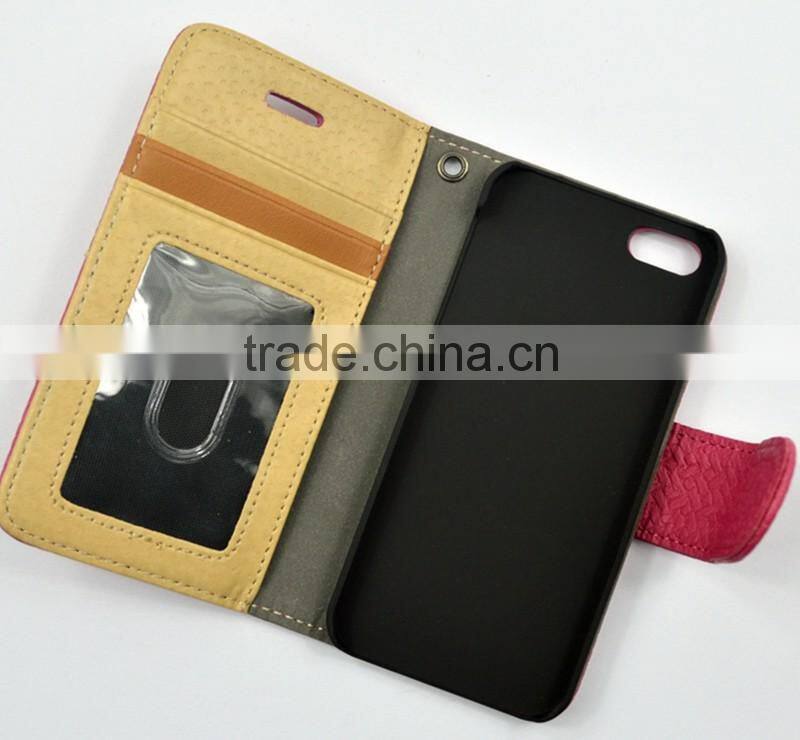 Mat Grain PU Leather Phone case for iphone 6 with Card Slots , Strap Holder and the Magnet Cover
