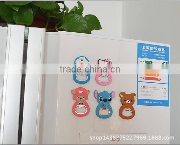 Wholesale Custom Cheap PVC Fridge Magnet Bottle Opener for Cola Drink
