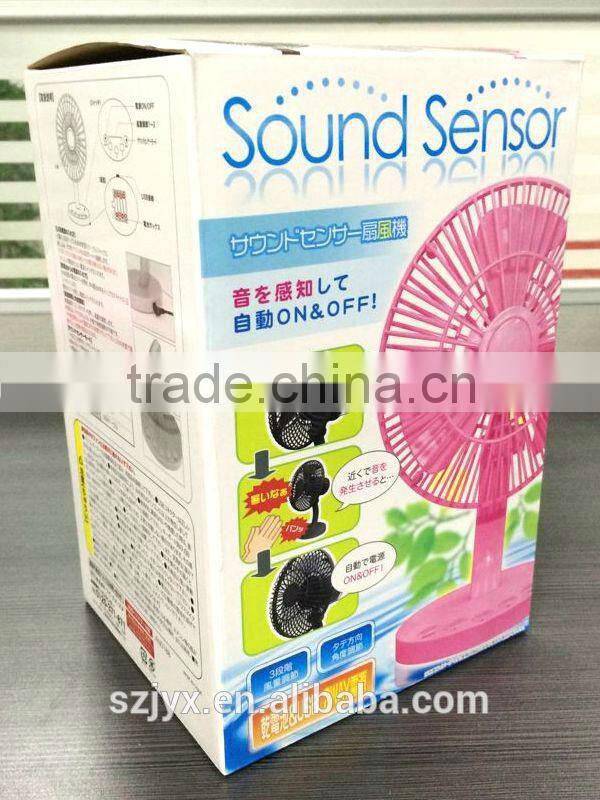 Jyicoo USB & Battery Power Souring Voice Activated Oscillating Fan Mini USB Portable Fan