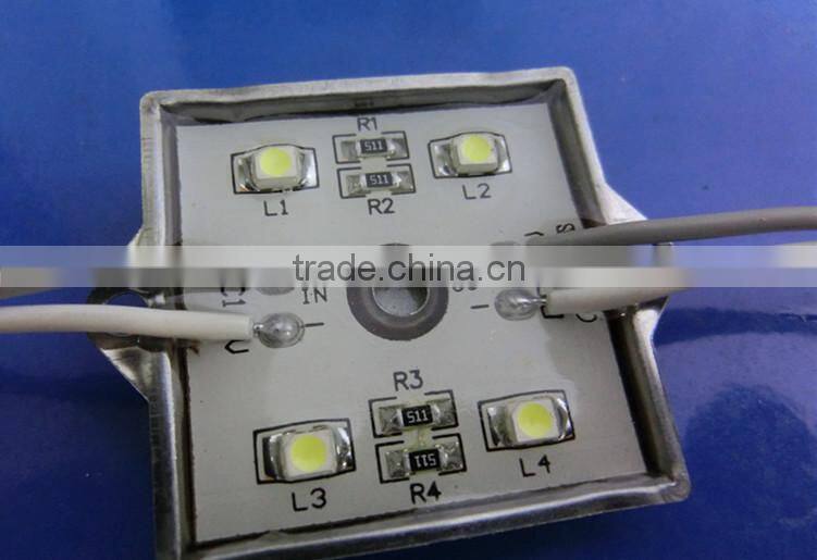 single color DC12V Waterproof LED injection module with 4 pcs light smd3528