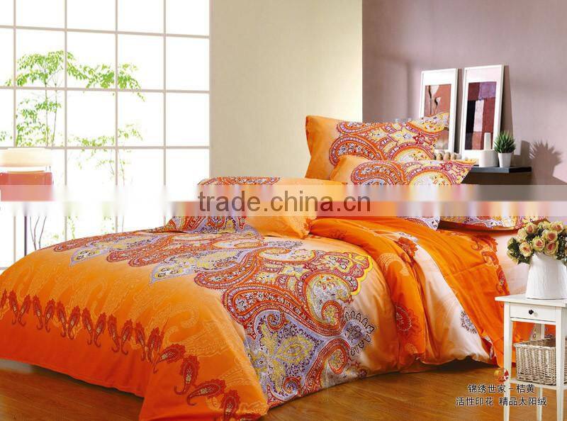 Hot sale cotton bed sheet quilt bedding sets reactive printed floral design soft and comfortable