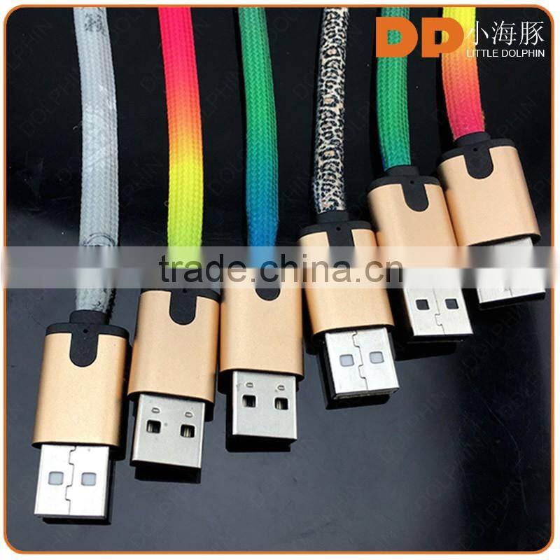 china supplier shoelace design LED usb cable 5 pin Micro usb cable for mobile phone