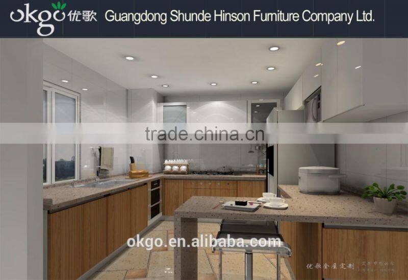 Home design custom kitchen cupboard wall unit for flat