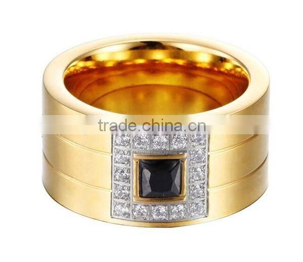 Cheap manufacturer OEM gold stainless steel jewelry ring with crystal