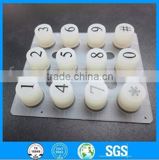 OEM custom silicone push button with conductive rubber membrane keypad