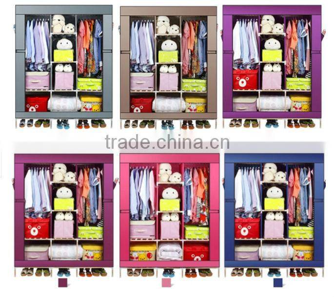 Folding wardrobe for bedroom designs diy cloth canvas wardrobe (FH-CS0505 )