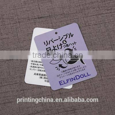 Brand lead china custom printing folded paper hang tags for wholesales