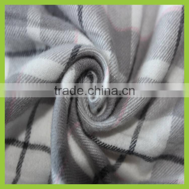 new 100% Cotton Yarn Dyed Plaid Fabric With Brushed For Scarves