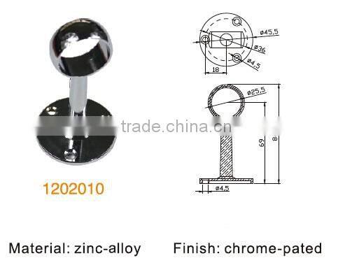 wardrobe rail rod socket centre support bracket chrome plated