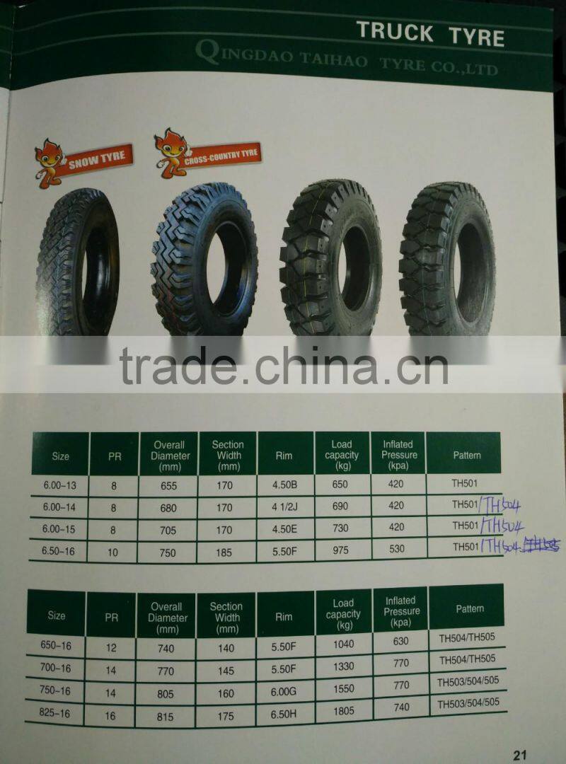 whole China direct from factory high quality hot sale TH503 bias light truck tyre 750-16 825-16