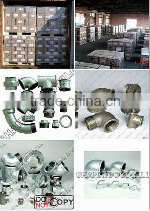 Black Malleable Iron Pipe Fittings Dimension ISO49
