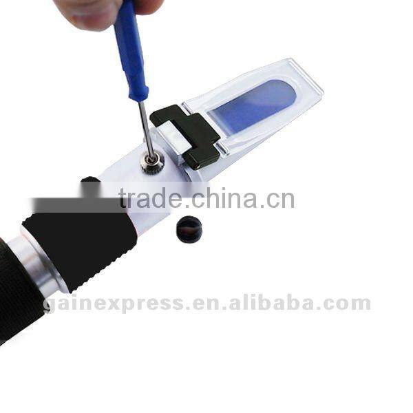 Refractometer Battery Test/Antifreeze/Coolant with ATC -60~0degC Ethylene -50~0deC Propylene Glycol 1.100~1.400 Batt.Fluids SG