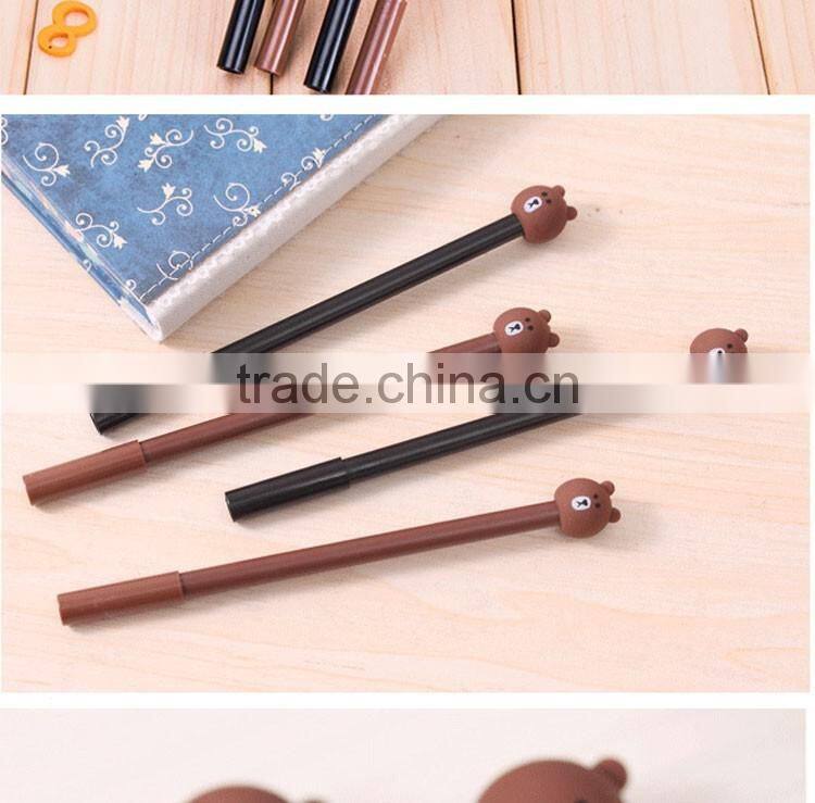 promotional wholesale cheap funny school office stationery mini cartoon plastic bear roller ball point pen