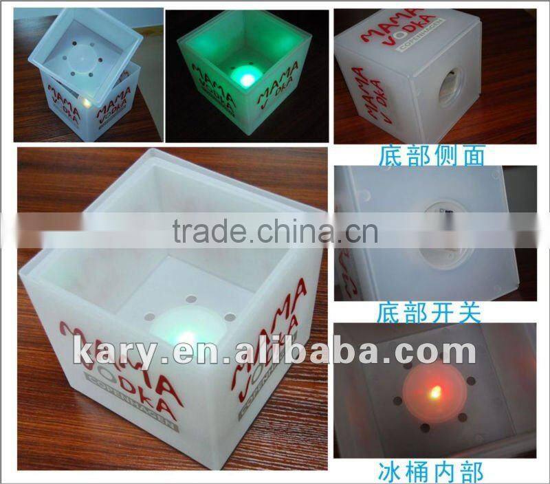 Cube Shape LED Wine Ice Bucket,LED Bucket,Ice Bucket for Wine