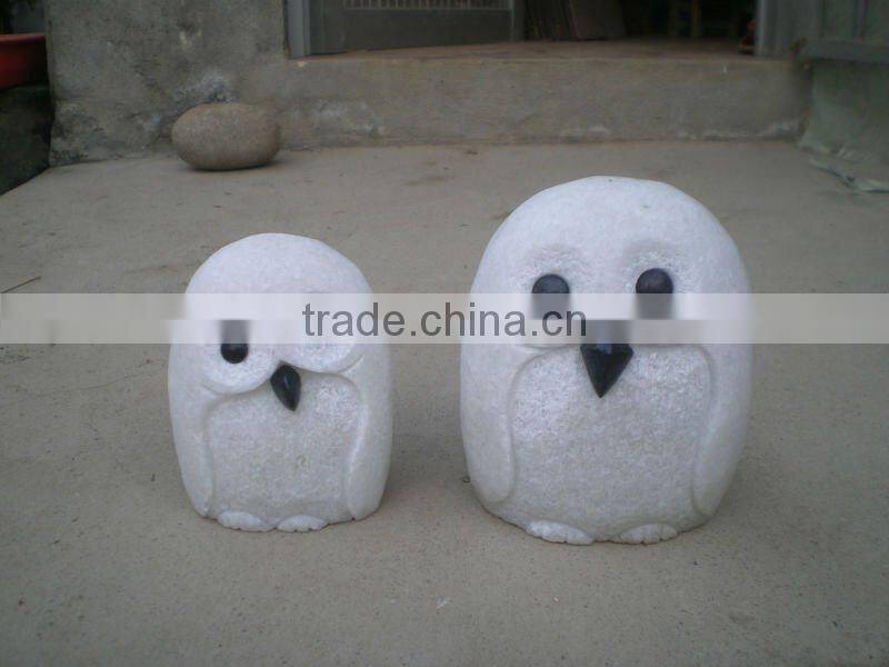 Garden and indoor decor handmade river stone owl sculptures