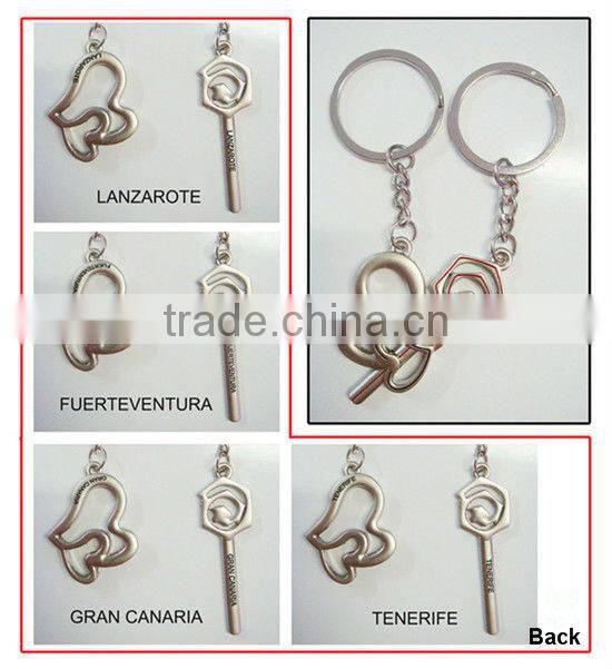 Heart angel shaped with letter key chains