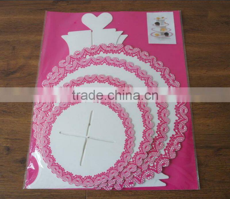 Store More Hot Sales New Style Wedding 3 Tiers Paper Cake Stand