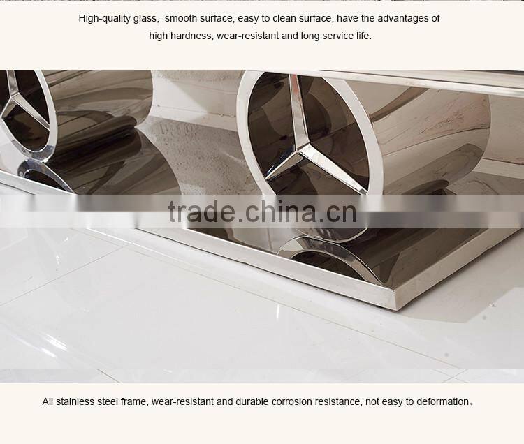 E413 Home Funituire Tempered Glass Modern TV Stand Showcase