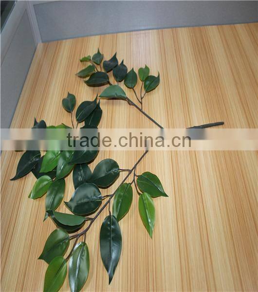 cheap hot sale foliage Banyan leaves artificial ficus leaves. green white gold leaves