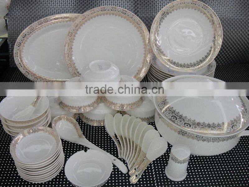 Porcelain&New bone China 46pcs Dinner Set