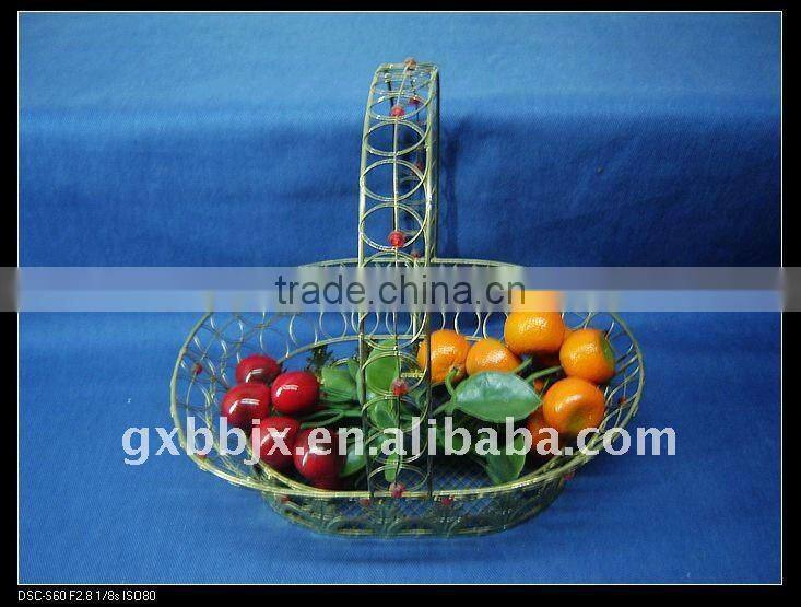 Rust egg shaped wire decorative with red pearl storage decorative baskets for wedding