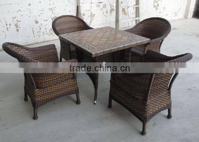 Marble Top Fiber Dining Table Set