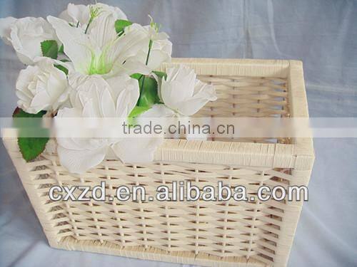 Modern kitchen family of white folding willow basket