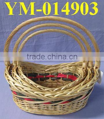 Round Willow Baskets with Handles