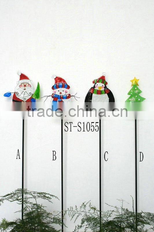 christmas supplies glass stakes stained