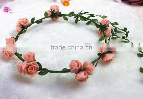 bride red wreath/head band