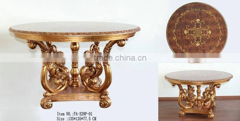 FA-187P-01 four leg classical glass top round center table
