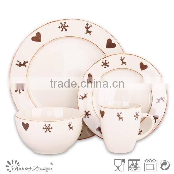 Snowflake novelty ceramic christmas dinnerware