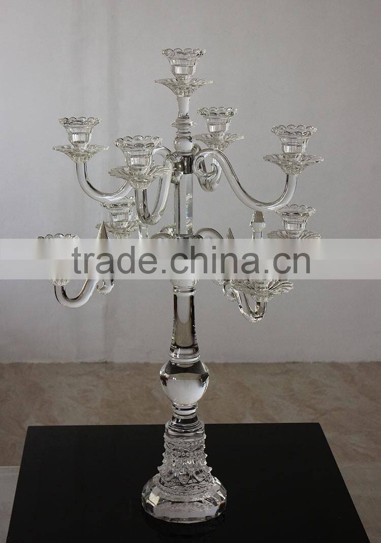 Jingyage wedding crystal candelabra classic cylinder hurricanes