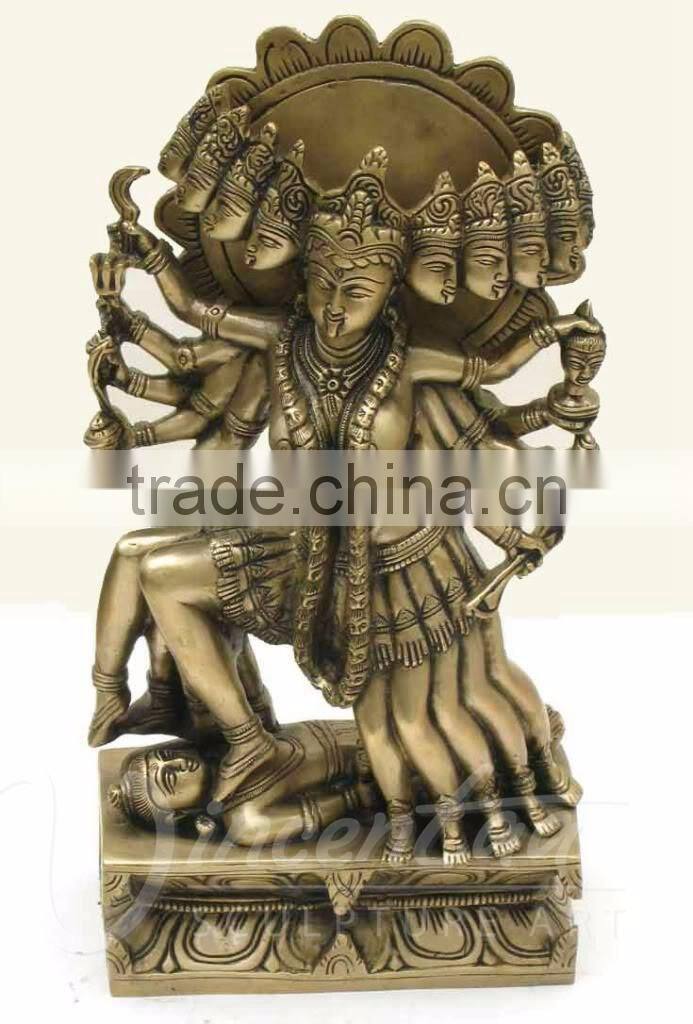 Indian style metal material art crafts bronze kali maa goddess statue hot sale