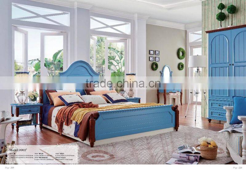 MJ606 girls/lady pink white bedroom set wooden children single queen bed set study desk three door wardrobe full set princess