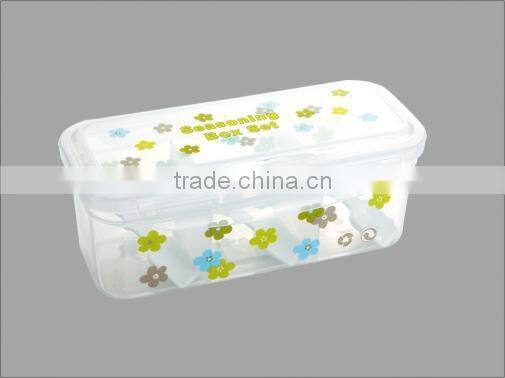 plastic seasoning box spice box cruet box with spoon