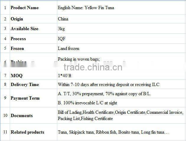 yellowfin tuna/longfin tuna