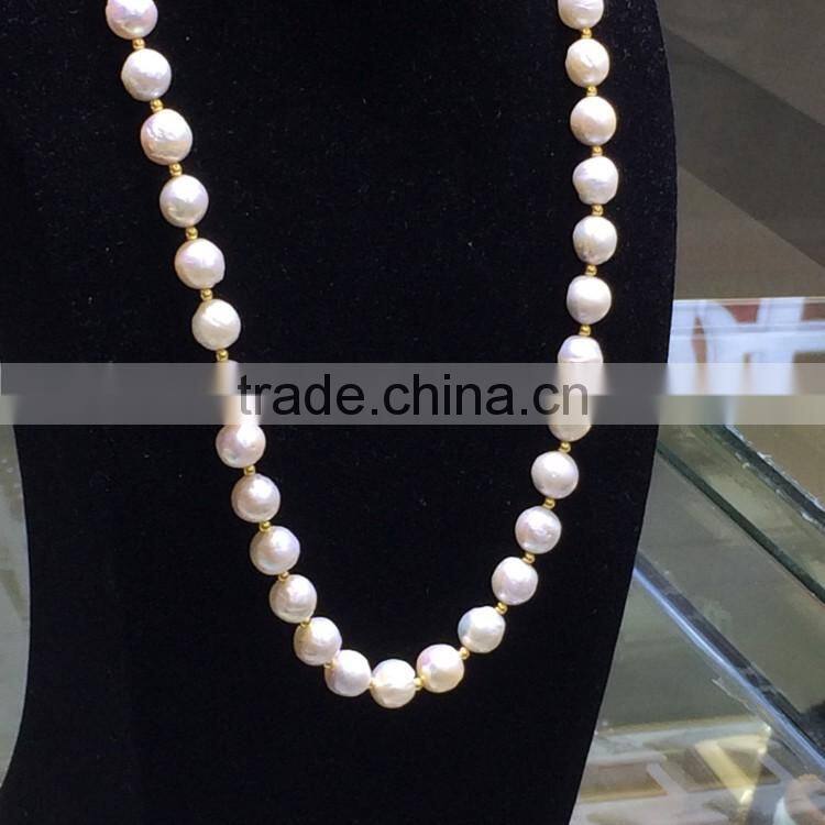 11-12mm white Eaison Pearl with 14K Gold clasp necklace