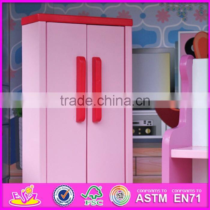 2017 New products lovely children wooden large dolls house W06A037