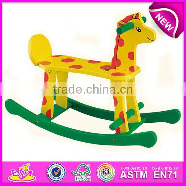 Cute wooden rocking horse ,fashion wooden rocking horse,wooden toy rocking horse WJY-8006