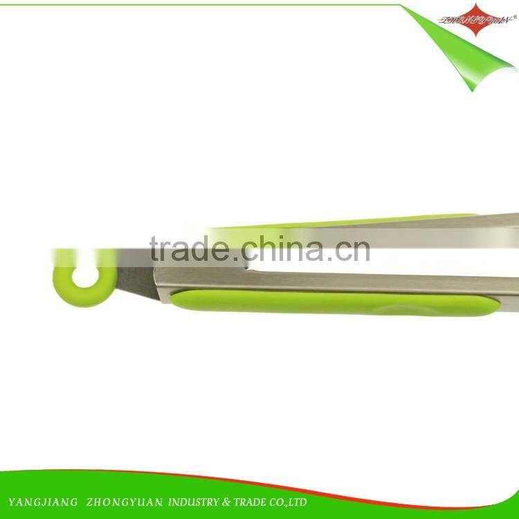 ZY-H3014 New Fashion Eco-Friendly Food tongs for children Green 12"utensil tongs