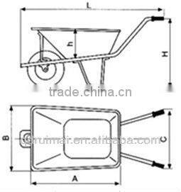 farm construction tools Wheel Barrow WB3800 four Colors 150KG/60LTR