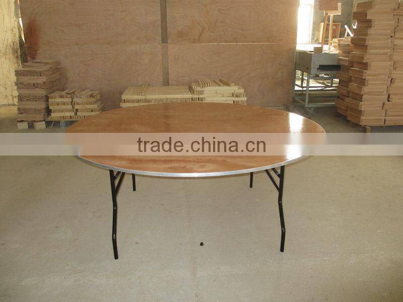 Plywood Folding Table DIA60" Round with Alu table edge for Hot wedding