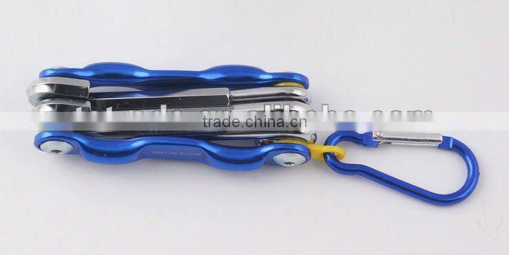 2014 new Stock pocket mini multi aluminium oxide promotion bike keychain tools 603-6