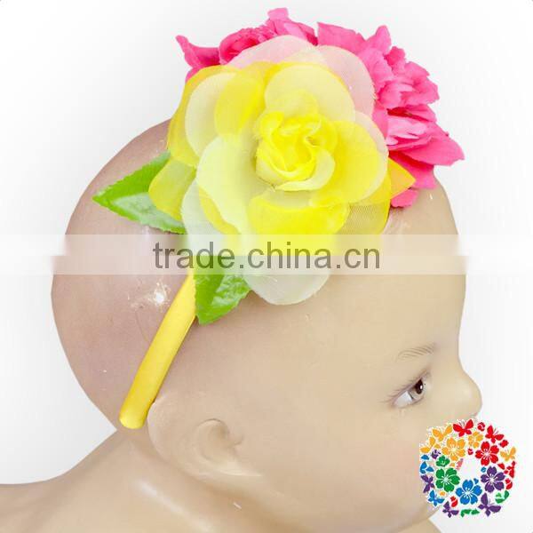 Baby Flower Hair Accessories Partying Kids Nylon Headbands For Baby Girls