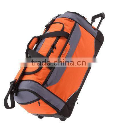 fasion nylon travel duffel bag with wheels